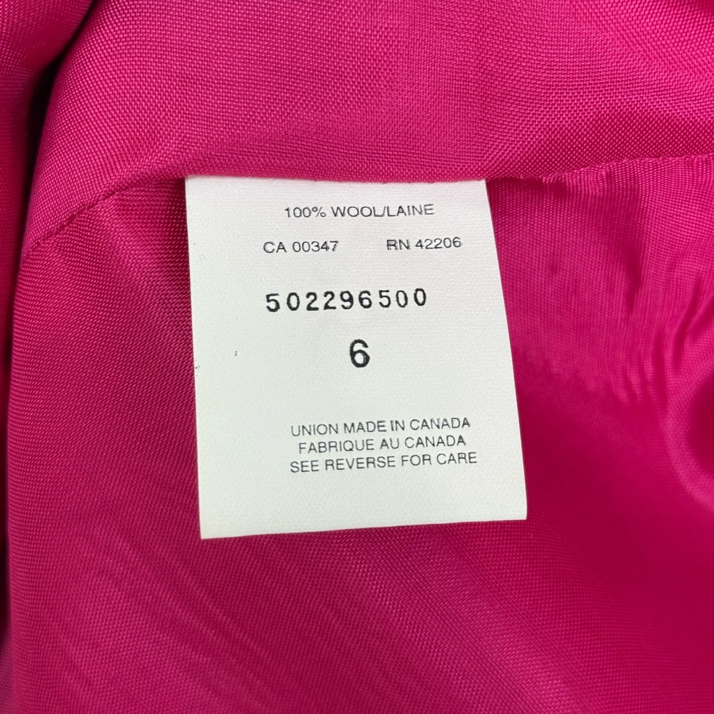Vintage Wool Blazer Jacket Size 6 Pink Magenta Office 80s - Picture 7 of 10